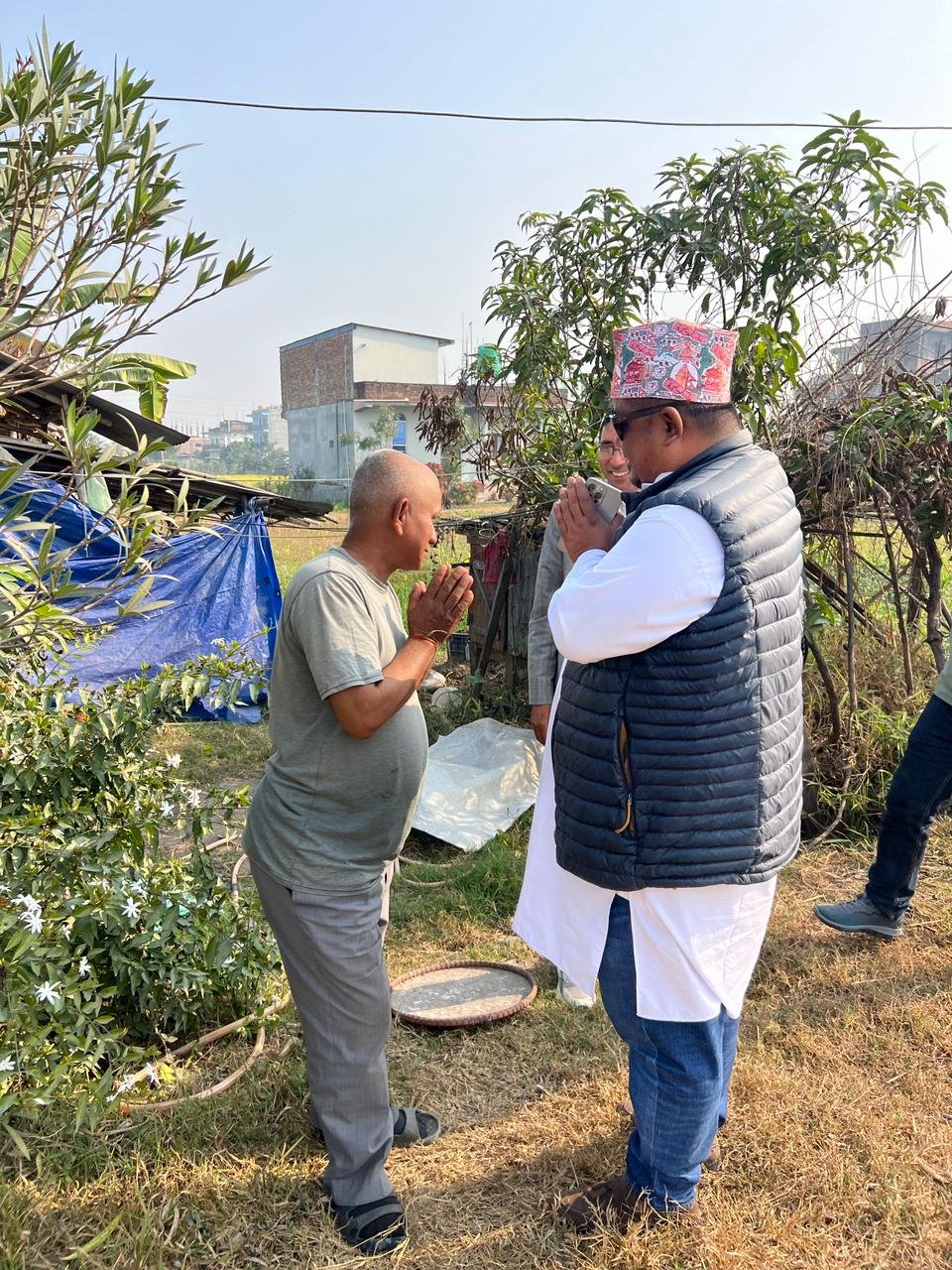 Nepali migrant workers casting postal votes at embassy in Gulf country